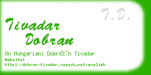 tivadar dobran business card